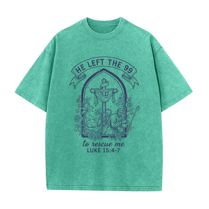 Christianartworkshop La sua instancabile cura Pastore e Agnello T-shirt unisex lavata - Verde - 5XL - image 5