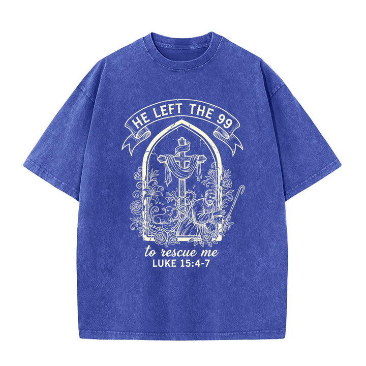 Christianartworkshop La sua instancabile cura Pastore e Agnello T-shirt unisex lavata - Blu - 5XL - image 3