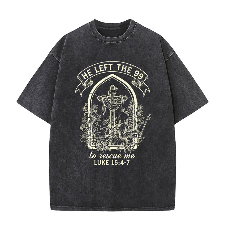 Christianartworkshop La sua instancabile cura Pastore e Agnello T-shirt unisex lavata - Nero - 5XL - image 8