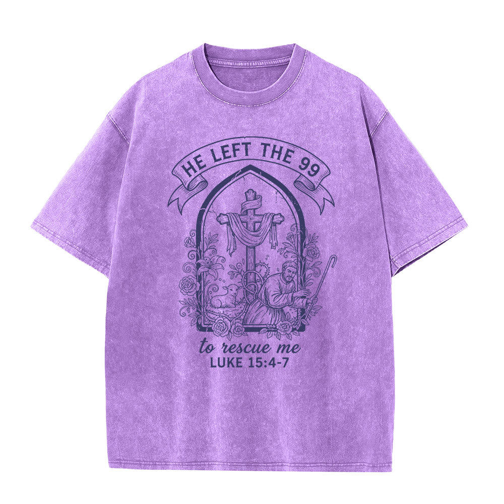 Christianartworkshop La sua instancabile cura Pastore e Agnello T-shirt unisex lavata - Viola - 5XL - image 7