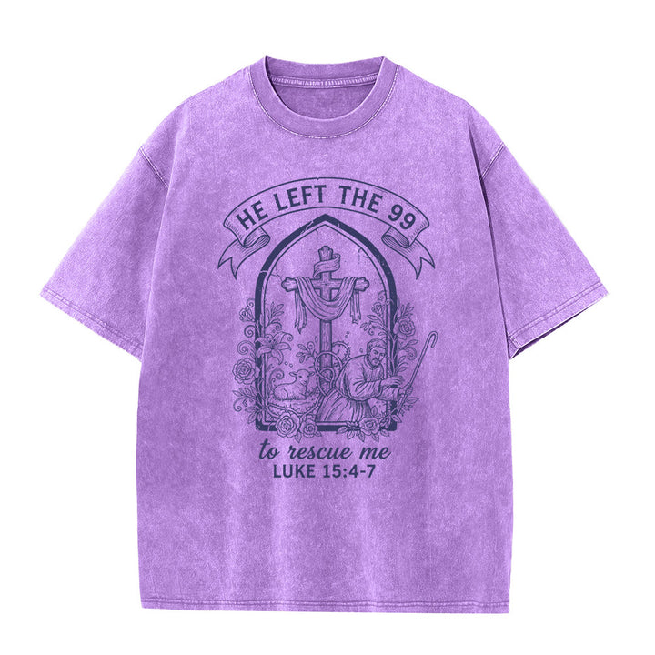 Christianartworkshop La sua instancabile cura Pastore e Agnello T-shirt unisex lavata - Viola - 5XL - image 7