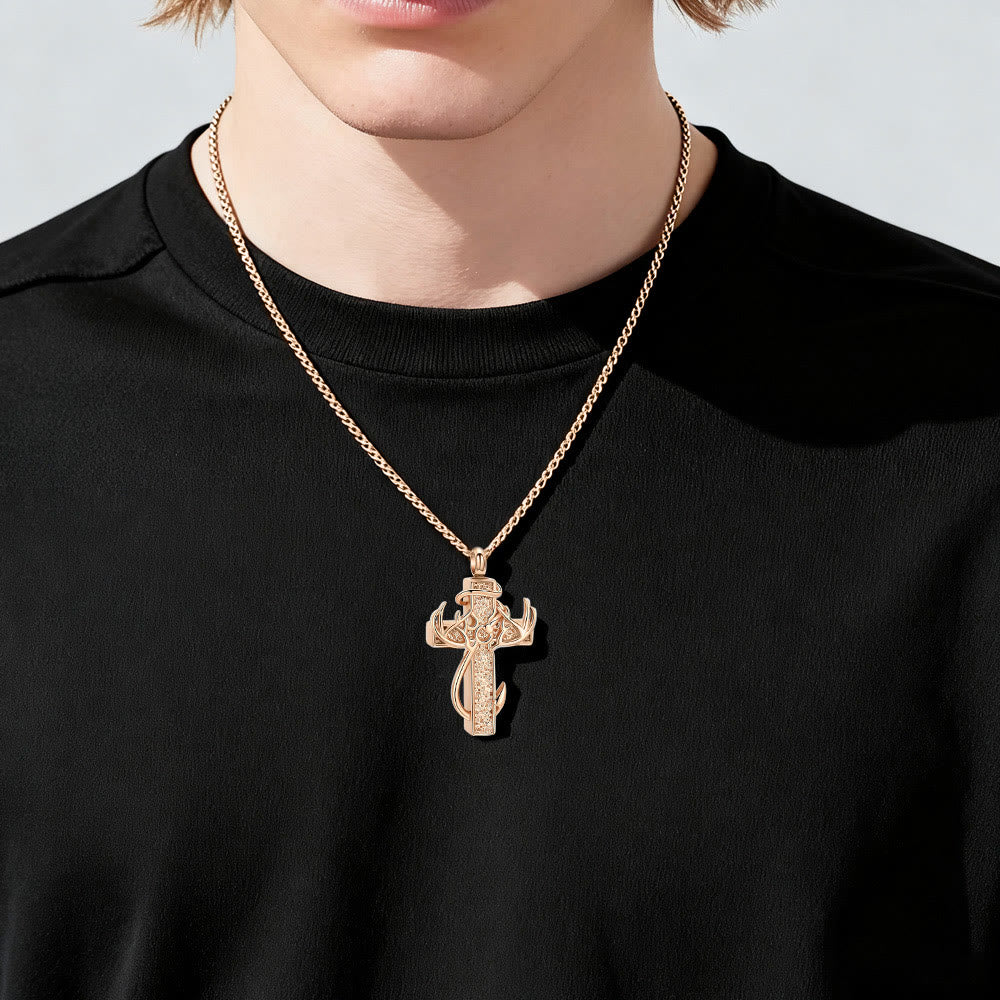 Collana con ciondolo a croce da caccia e pesca Christianartworkshop : fede all'aria aperta e devozione spirituale - image 6