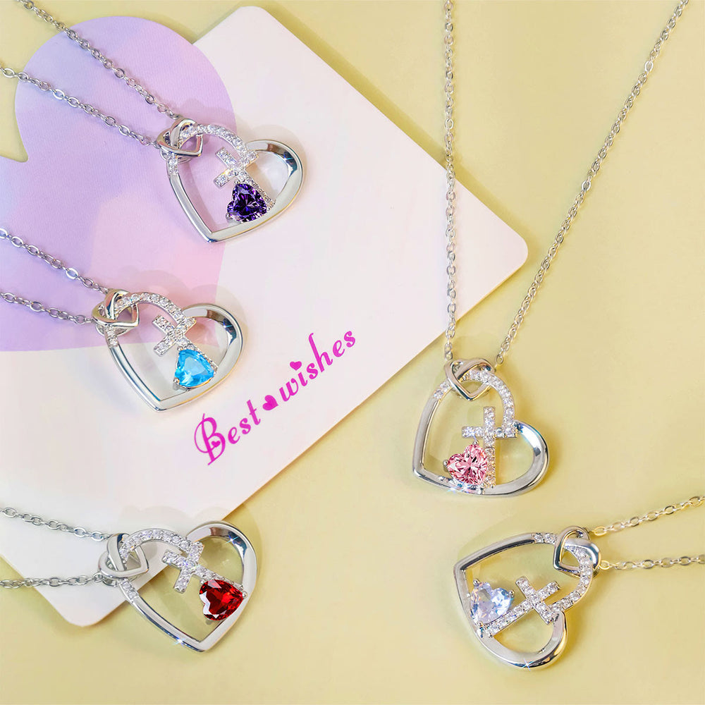 Christianartworkshop Collana con croce del Sacro Cuore e accenti colorati: un collegamento quotidiano con il Suo amore - image 1