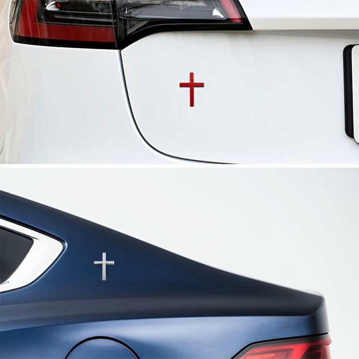 Adesivo per auto con croce in metallo resistente Christianartworkshop : un promemoria della Sua silenziosa guida sulla strada. - image 9
