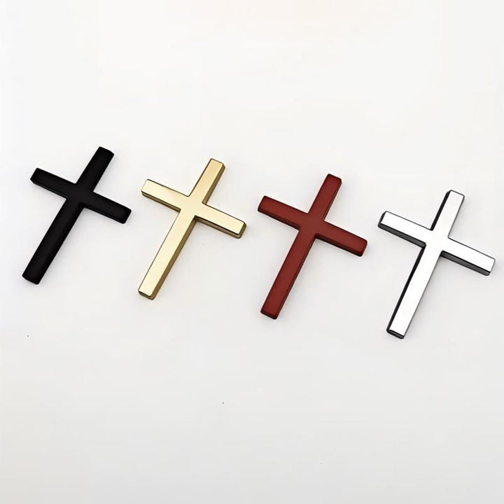 Adesivo per auto con croce in metallo resistente Christianartworkshop : un promemoria della Sua silenziosa guida sulla strada. - image 2