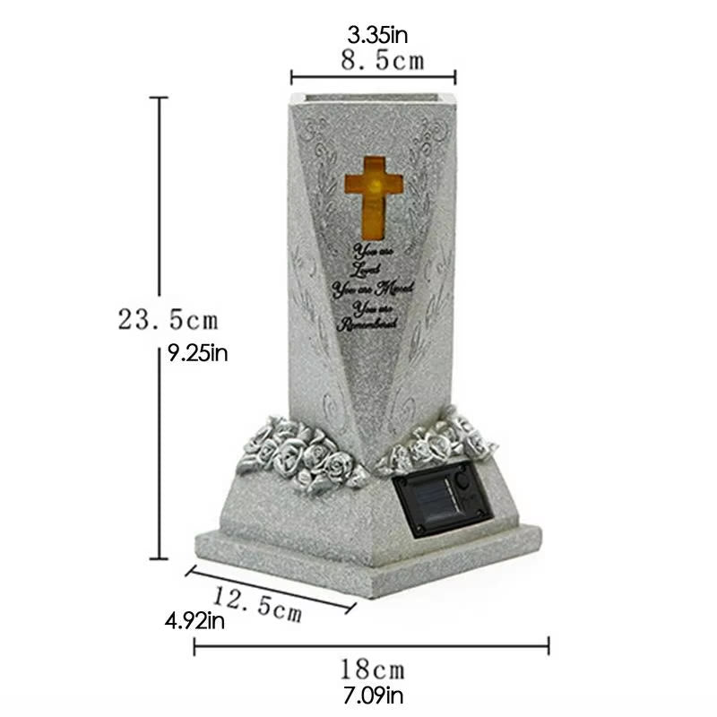 Christianartworkshop Ornamento a forma di croce per cimitero alimentato ad energia solare: porta la sua grazia nei momenti di tenerezza - image 5