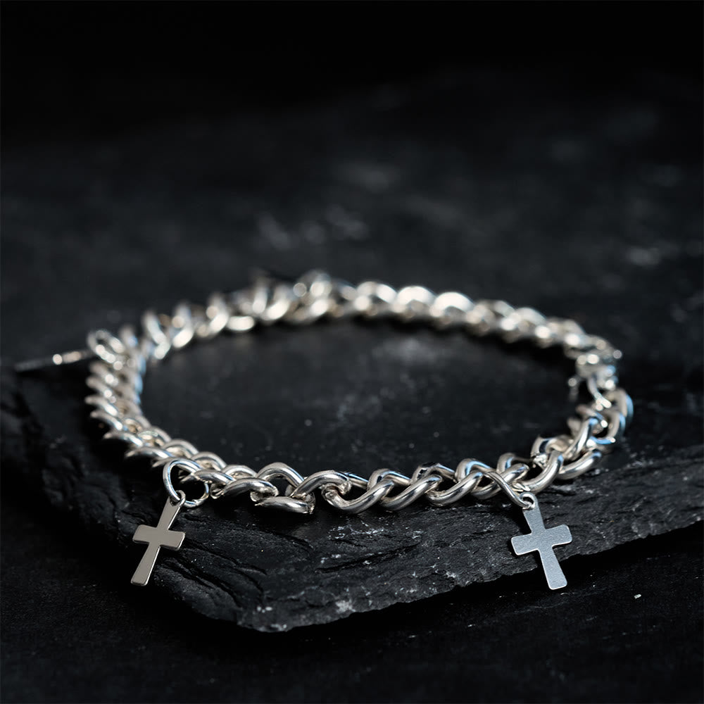 Bracciale a catena con ciondolo a forma di croce pendente Christianartworkshop : incarna la sua audace grazia - Circonferenza del polso: 6,3''-7,48''/16-19 cm - image 0