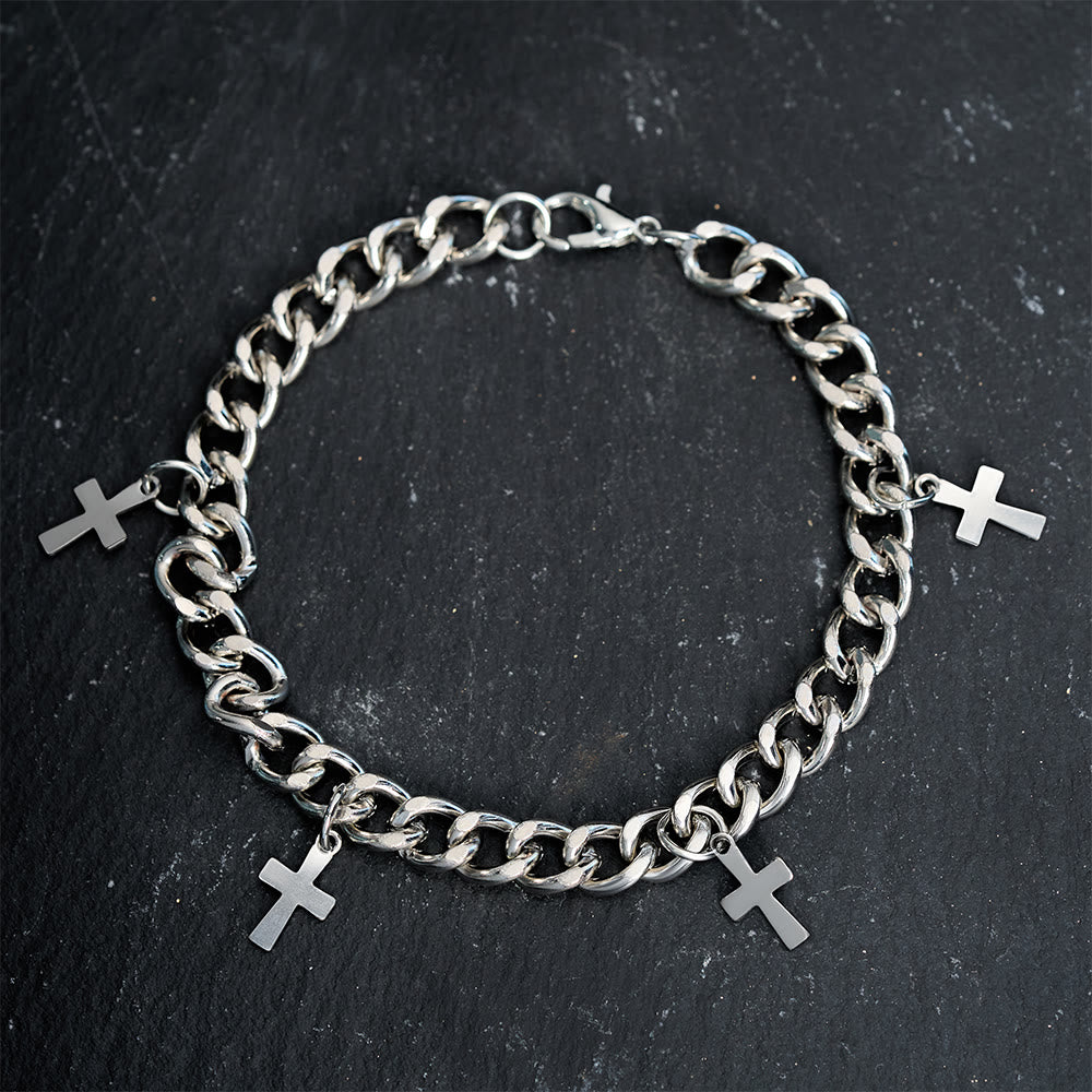 Bracciale a catena con ciondolo a forma di croce pendente Christianartworkshop : incarna la sua audace grazia - image 4