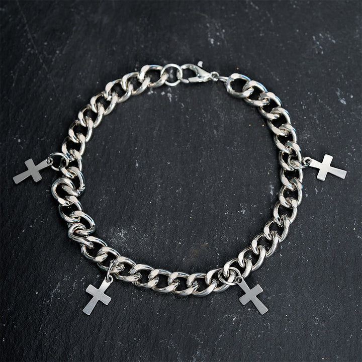 Bracciale a catena con ciondolo a forma di croce pendente Christianartworkshop : incarna la sua audace grazia - image 4
