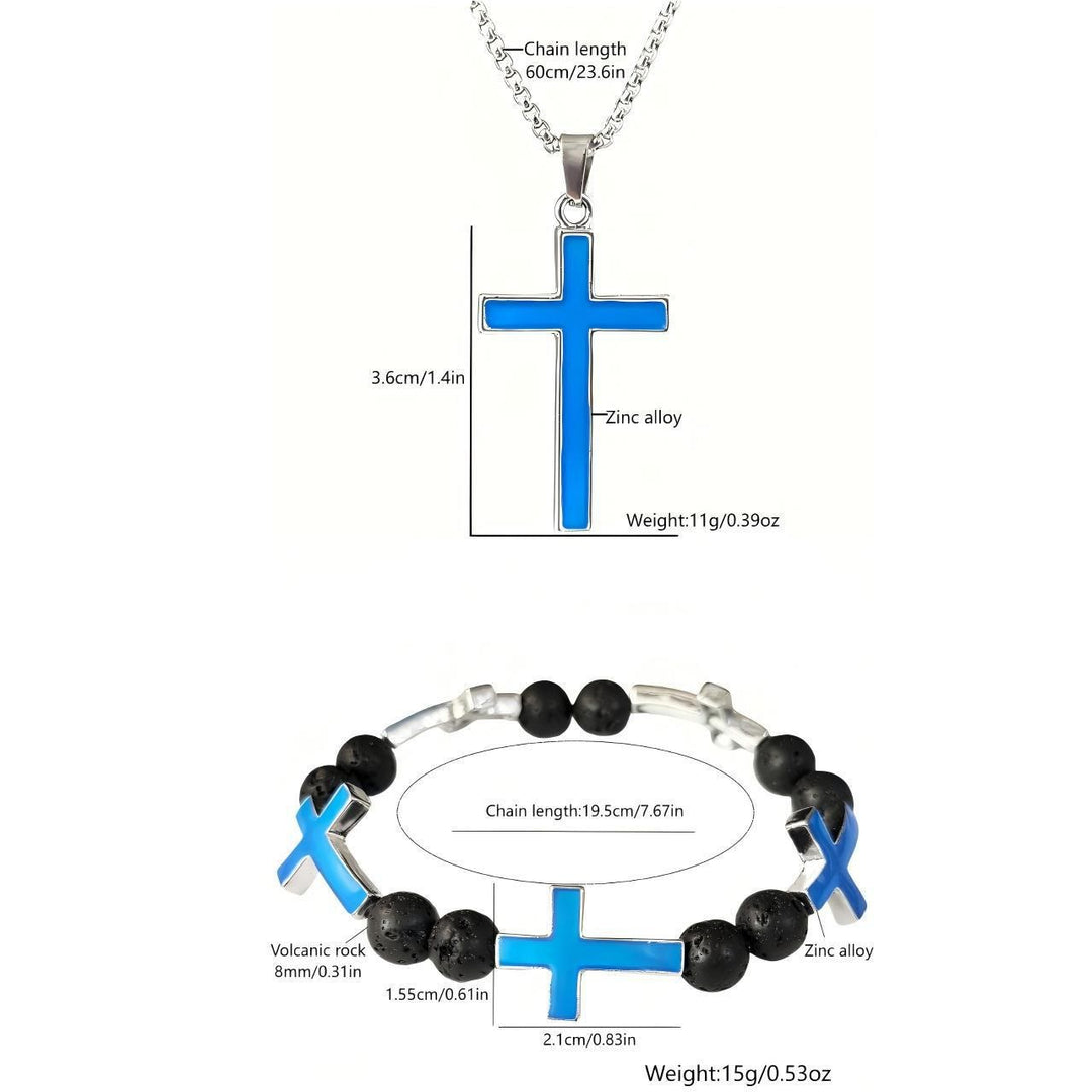 Christianartworkshop Collana con croce luminosa e set di braccialetti con perline: ricorda la sua luce silenziosa - image 6
