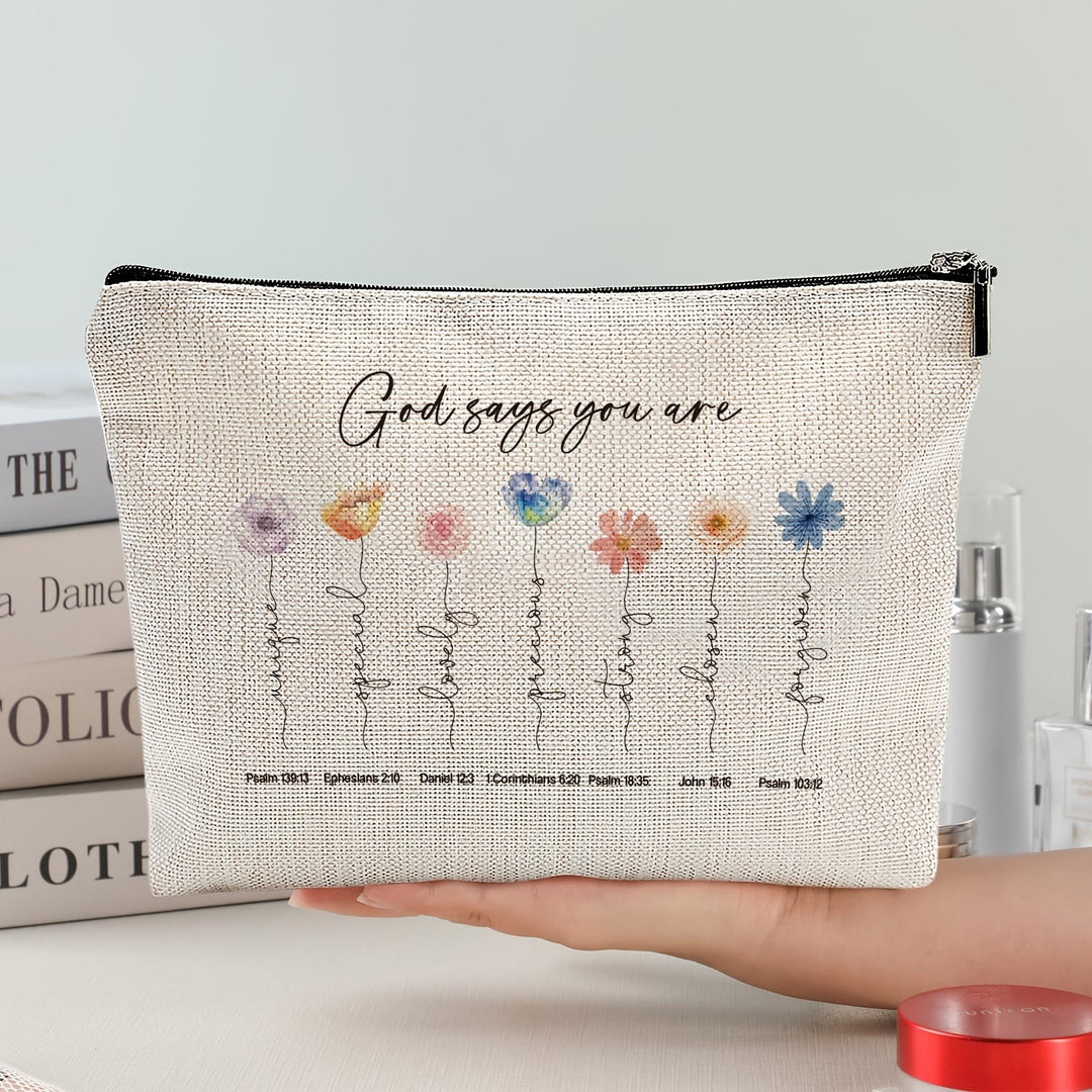 Christianartworkshop Dio dice che sei un'affermazione biblica. Borsa da viaggio per cosmetici: incarna la sua amorevole verità. - image 3
