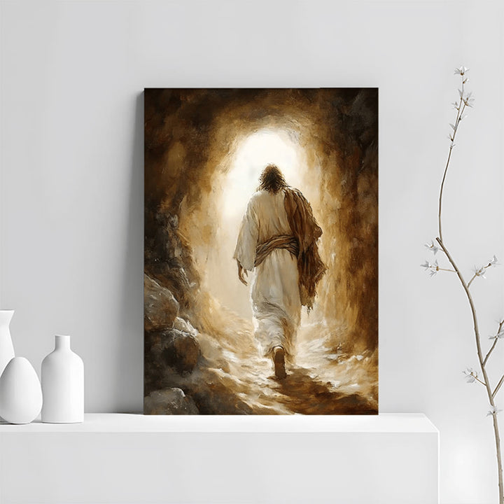 Christianartworkshop Stampa su tela "Tomba alla luce di Gesù": grazia lenitiva per i giorni di festa - image 1