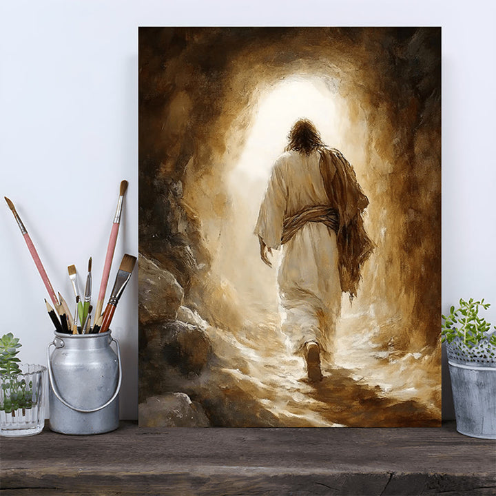 Christianartworkshop Stampa su tela "Tomba alla luce di Gesù": grazia lenitiva per i giorni di festa - image 3