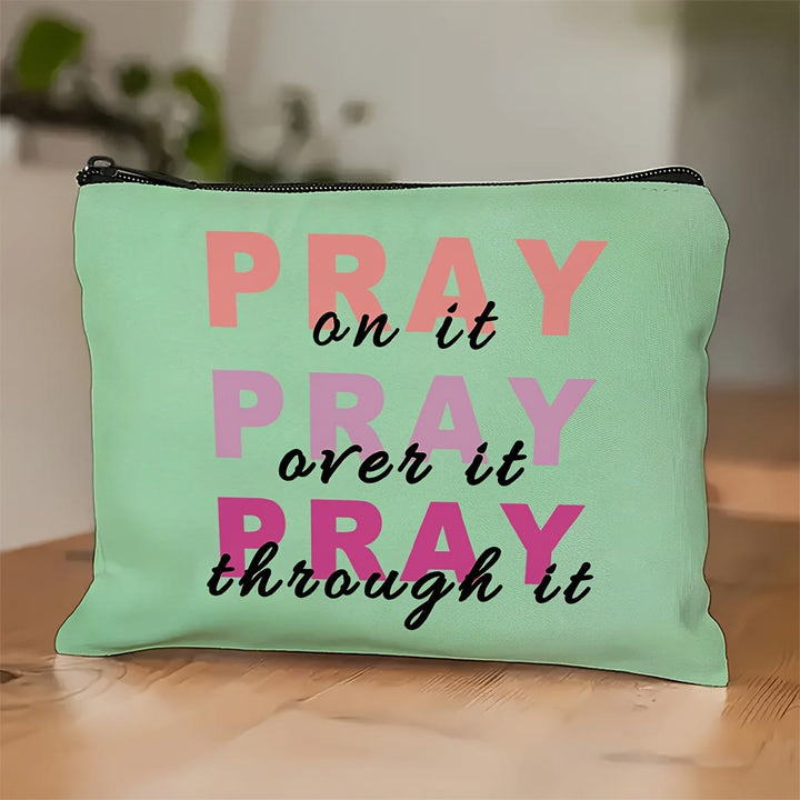 Christianartworkshop Borsa da viaggio per cosmetici Pray On It, Pray Over It, Pray Through It - image 1