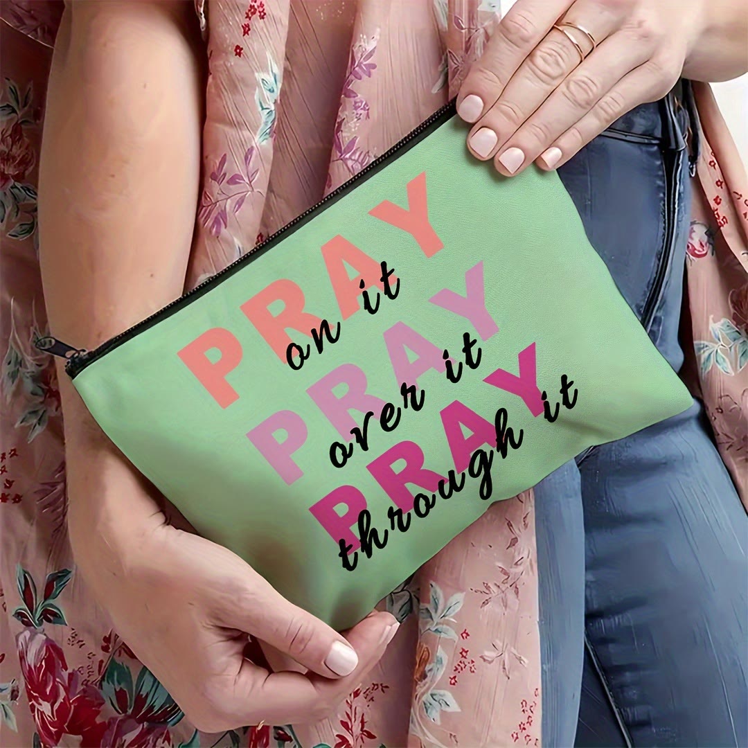 Christianartworkshop Borsa da viaggio per cosmetici Pray On It, Pray Over It, Pray Through It - image 2