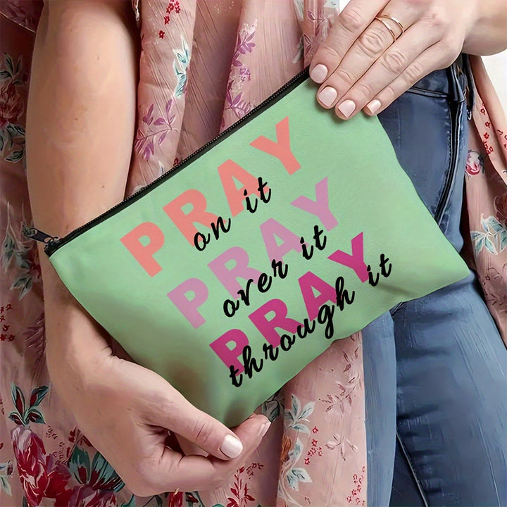 Christianartworkshop Borsa da viaggio per cosmetici Pray On It, Pray Over It, Pray Through It - image 2