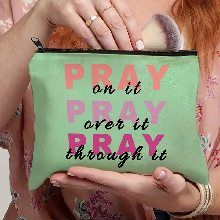 Christianartworkshop Borsa da viaggio per cosmetici Pray On It, Pray Over It, Pray Through It - image 3