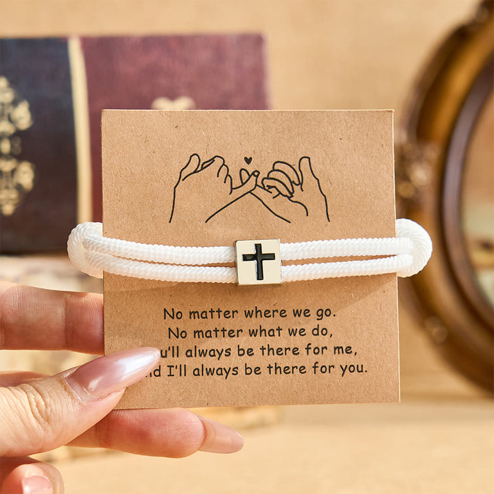 Christianartworkshop Milano Bracciale con croce in corda con buono regalo: benedizione premurosa per battesimo e traguardi - image 9
