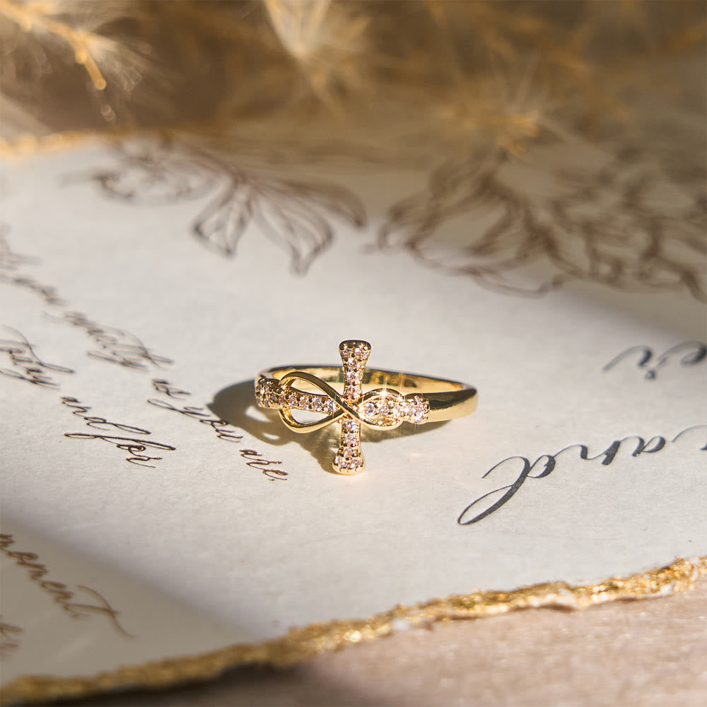 Anello con croce di Mobius in oro/argento Christianartworkshop : indossa la Sua grazia ogni giorno - image 2