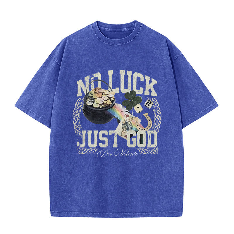 Christianartworkshop No Luck Just God T-shirt unisex lavata per il giorno di San Patrizio - Blu - 5XL - image 7