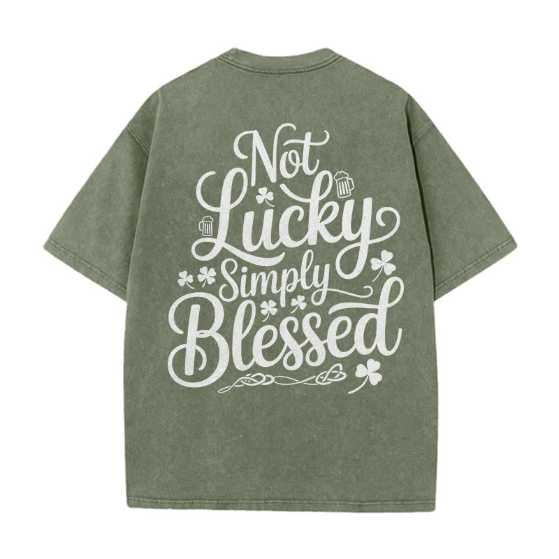 Christianartworkshop Non fortunato, semplicemente benedetto Romani 4:7-8 Maglietta unisex lavata - Verde militare - 5XL - image 20