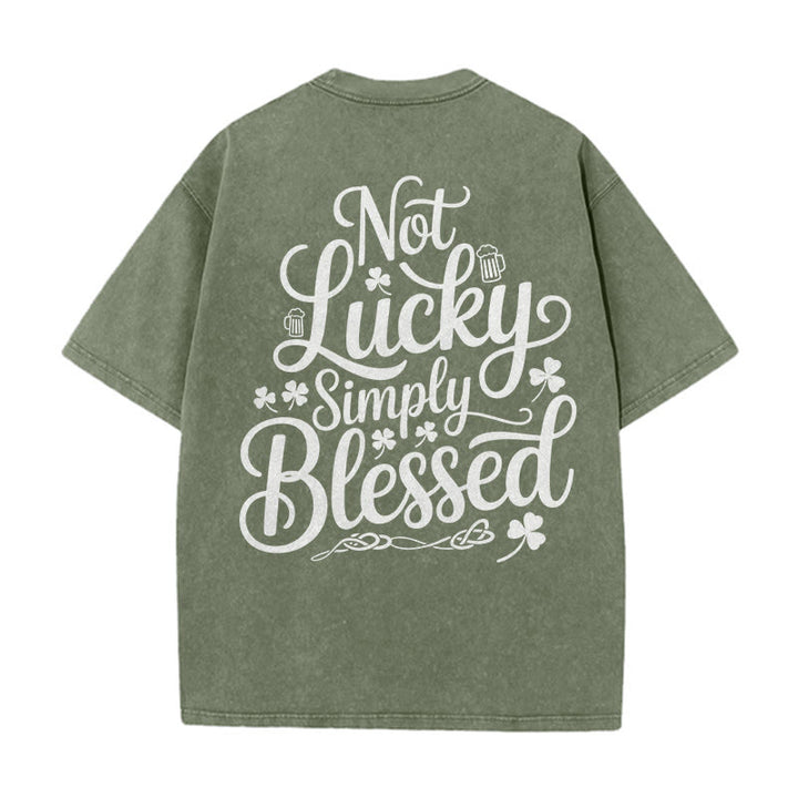 Christianartworkshop Non fortunato, semplicemente benedetto Romani 4:7-8 Maglietta unisex lavata - Verde militare - 5XL - image 20