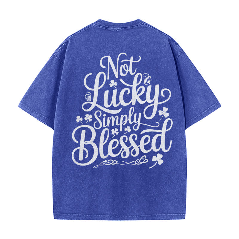 Christianartworkshop Non fortunato, semplicemente benedetto Romani 4:7-8 Maglietta unisex lavata - Blu - 5XL - image 12