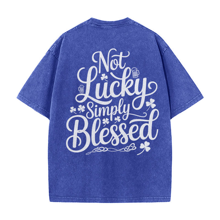 Christianartworkshop Non fortunato, semplicemente benedetto Romani 4:7-8 Maglietta unisex lavata - Blu - 5XL - image 12