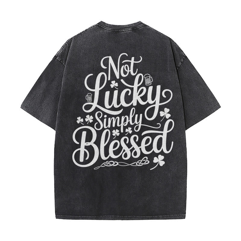 Christianartworkshop Non fortunato, semplicemente benedetto Romani 4:7-8 Maglietta unisex lavata - Nero - 5XL - image 16