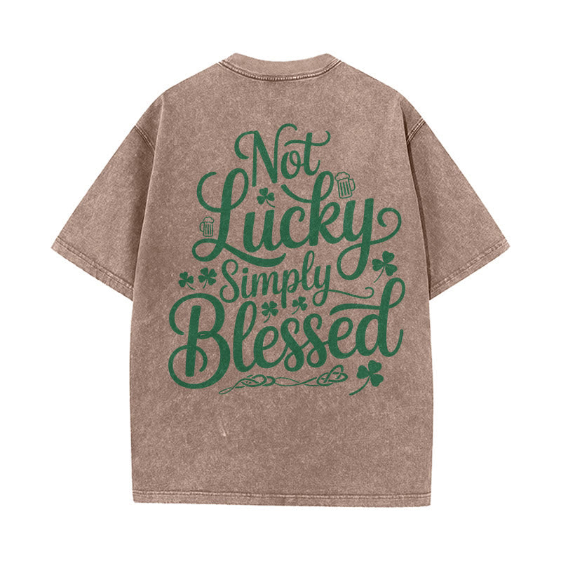 Christianartworkshop Non fortunato, semplicemente benedetto Romani 4:7-8 Maglietta unisex lavata - Marrone - 5XL - image 0
