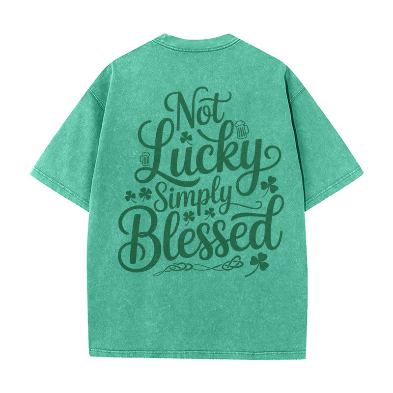 Christianartworkshop Non fortunato, semplicemente benedetto Romani 4:7-8 Maglietta unisex lavata - Verde - 5XL - image 18