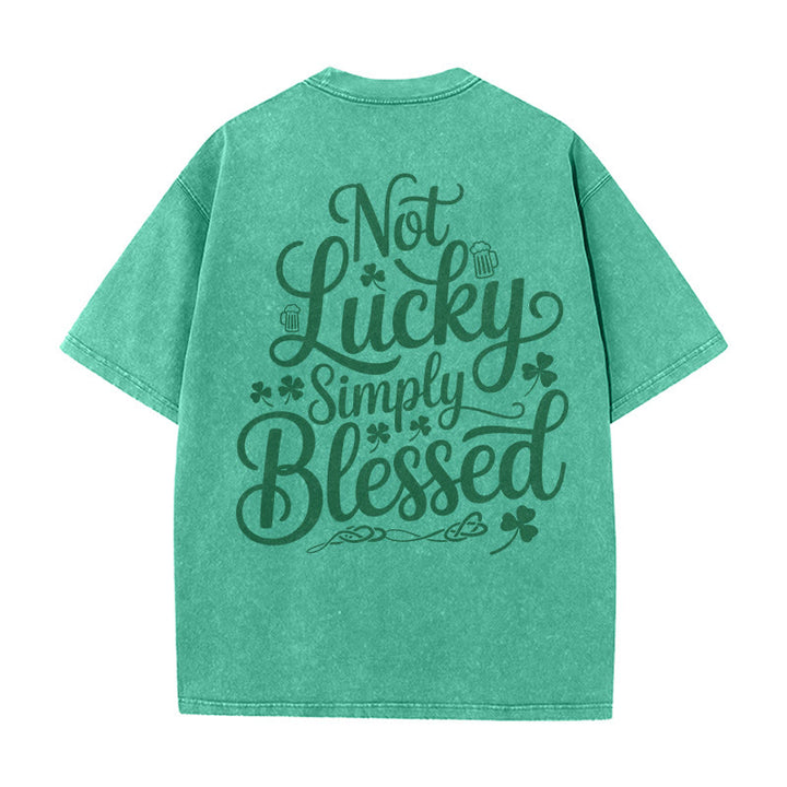 Christianartworkshop Non fortunato, semplicemente benedetto Romani 4:7-8 Maglietta unisex lavata - Verde - 5XL - image 18