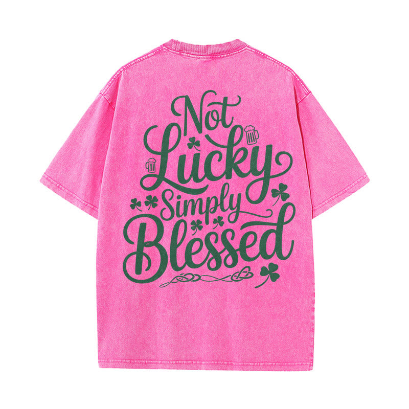 Christianartworkshop Non fortunato, semplicemente benedetto Romani 4:7-8 Maglietta unisex lavata - Rosa - 5XL - image 8