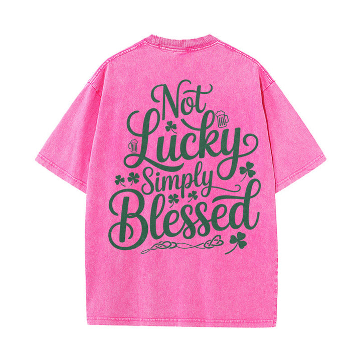 Christianartworkshop Non fortunato, semplicemente benedetto Romani 4:7-8 Maglietta unisex lavata - Rosa - 5XL - image 8