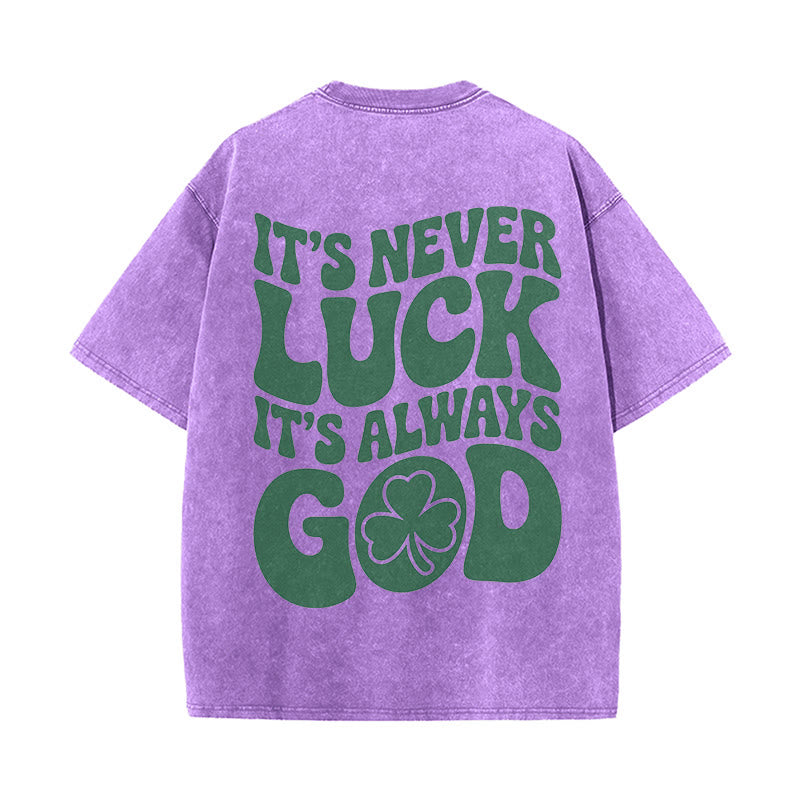 Christianartworkshop Non è mai fortuna, è sempre Dio Gesù, maglietta unisex lavata - Viola - 5XL - image 12
