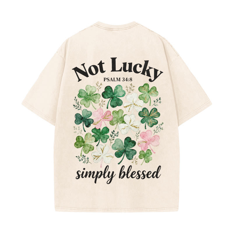Christianartworkshop Non fortunato, semplicemente benedetto Salmo 34:8 Maglietta unisex lavata - Beige - 5XL - image 10