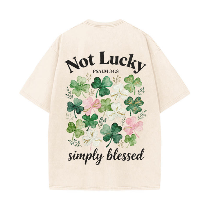 Christianartworkshop Non fortunato, semplicemente benedetto Salmo 34:8 Maglietta unisex lavata - Beige - 5XL - image 10