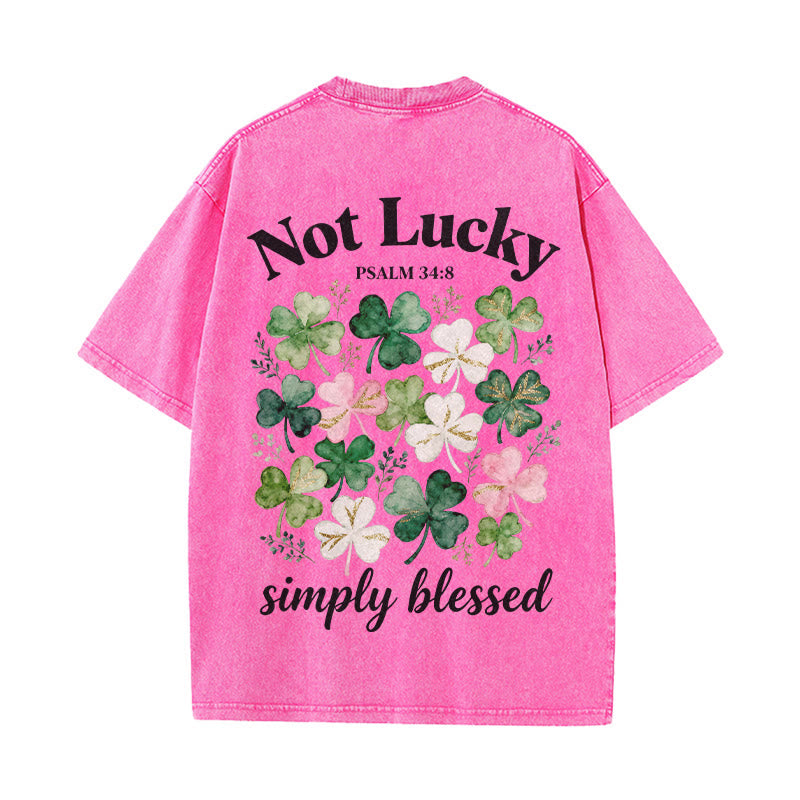Christianartworkshop Non fortunato, semplicemente benedetto Salmo 34:8 Maglietta unisex lavata - Rosa - 5XL - image 12