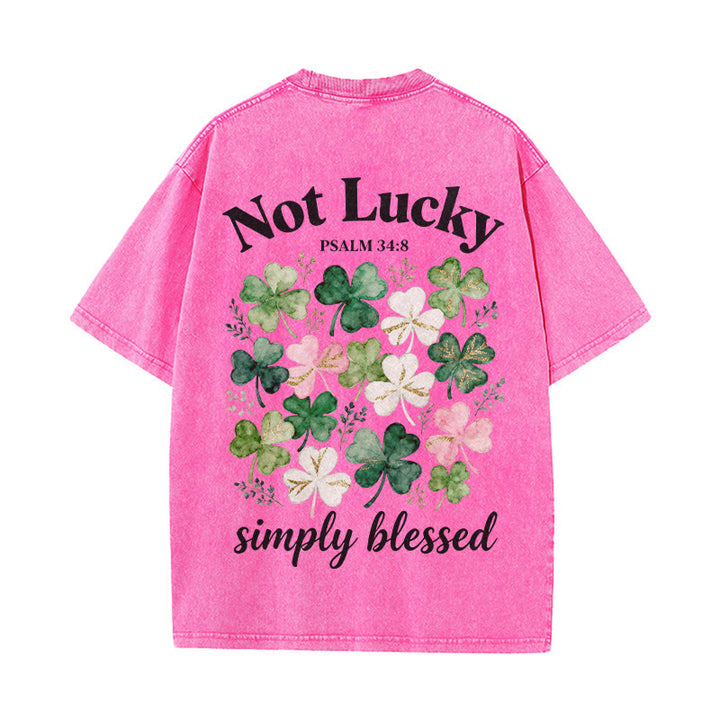 Christianartworkshop Non fortunato, semplicemente benedetto Salmo 34:8 Maglietta unisex lavata - Rosa - 5XL - image 12