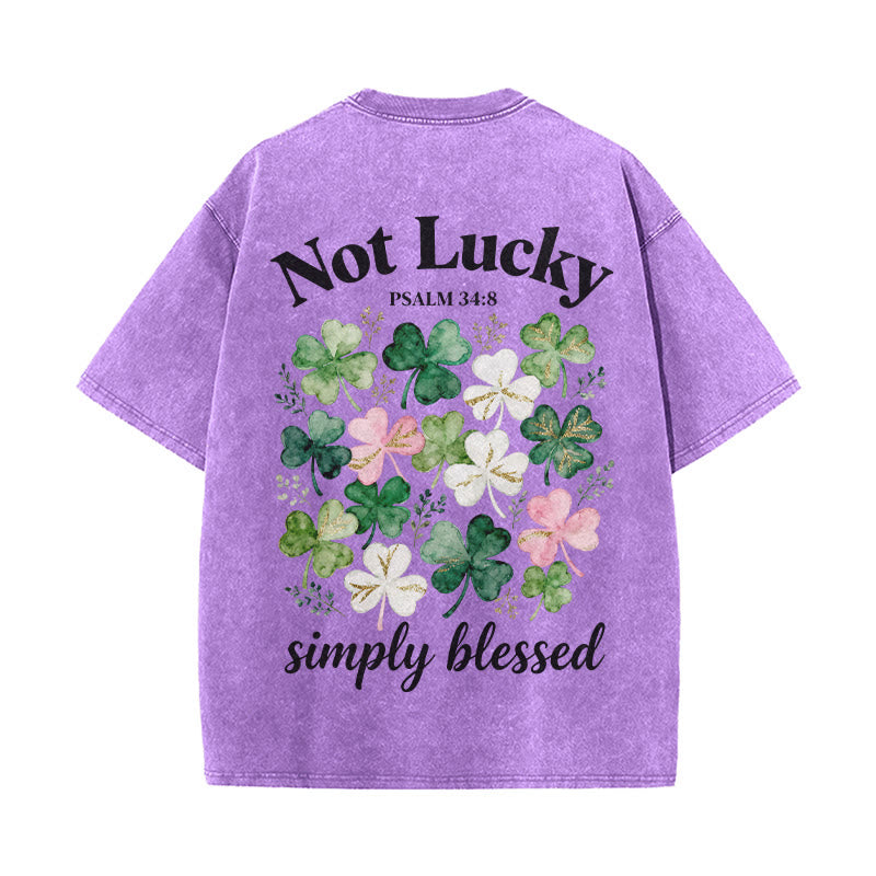 Christianartworkshop Non fortunato, semplicemente benedetto Salmo 34:8 Maglietta unisex lavata - Viola - 5XL - image 14
