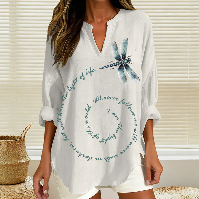 Christianartworkshop Eternal Light Dragonfly Camicetta da donna – Cammina nella fede e nella grazia - Bianco - 2XL - image 0