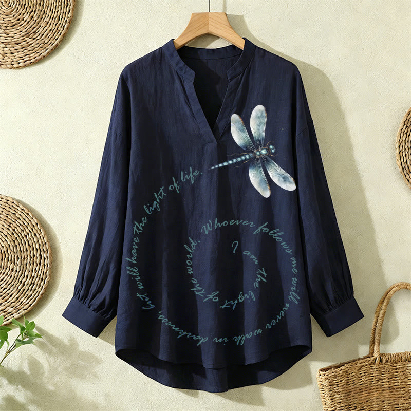 Christianartworkshop Eternal Light Dragonfly Camicetta da donna – Cammina nella fede e nella grazia - Blu navy - 2XL - image 12