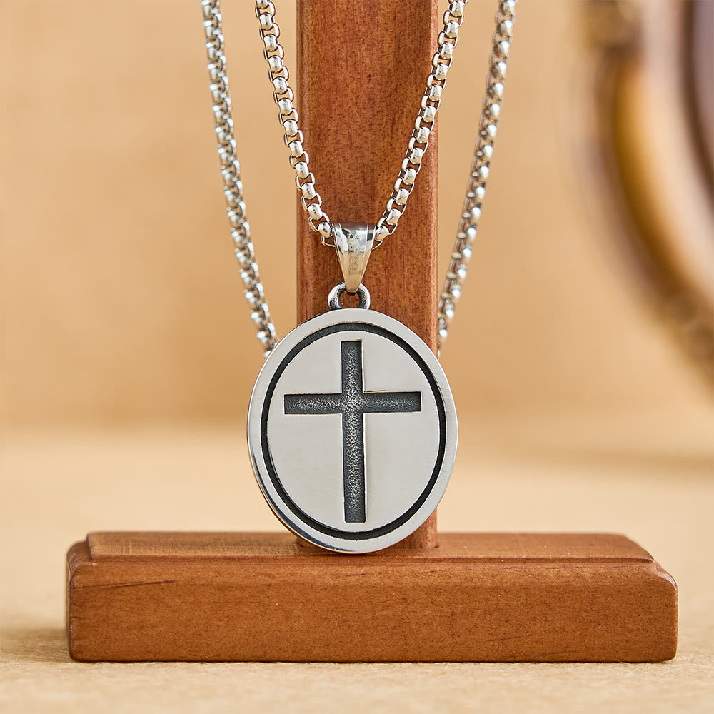 Christianartworkshop Collana con medaglione ovale "San Cristoforo ci protegga": incarna la protezione del suo viaggiatore - image 2