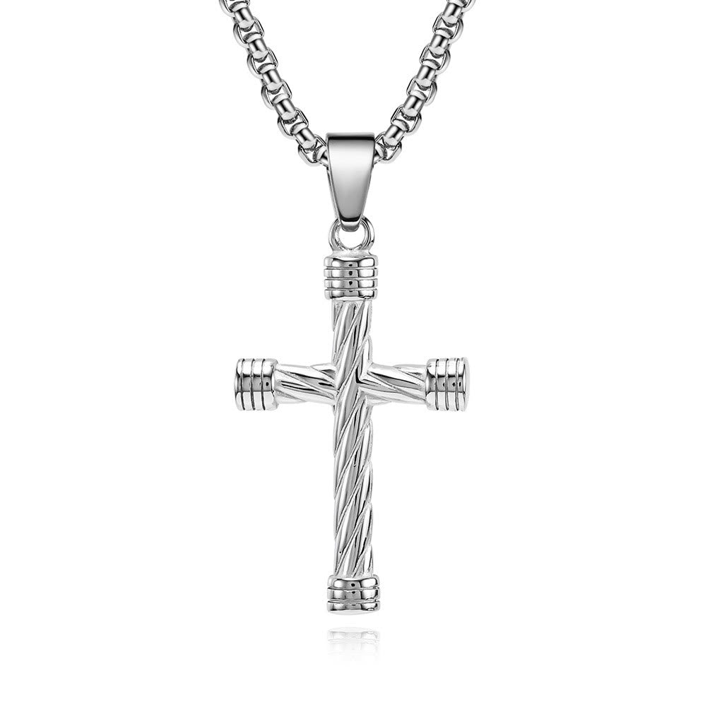 Christianartworkshop Collana con ciondolo a croce con trama intrecciata: incarna la sua forza duratura - Argento - image 3