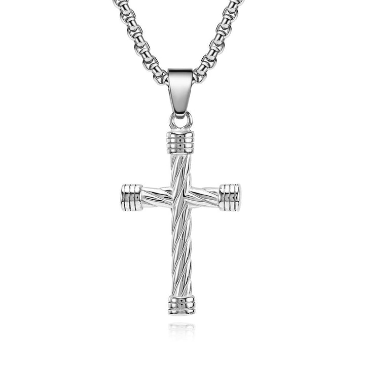 Christianartworkshop Collana con ciondolo a croce con trama intrecciata: incarna la sua forza duratura - Argento - image 3