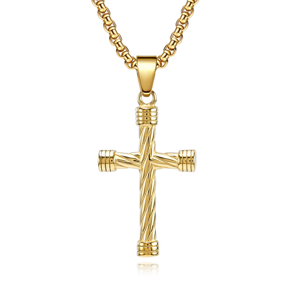 Christianartworkshop Collana con ciondolo a croce con trama intrecciata: incarna la sua forza duratura - D'oro - image 4