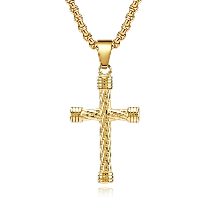 Christianartworkshop Collana con ciondolo a croce con trama intrecciata: incarna la sua forza duratura - D'oro - image 4