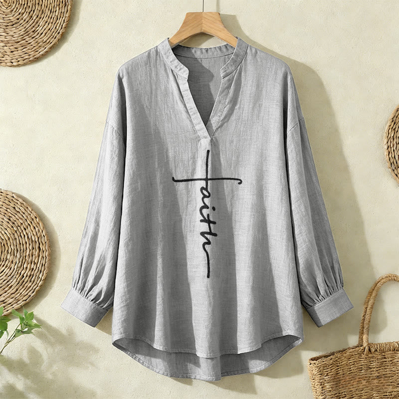 Christianartworkshop Eternal Light Cross Camicetta da donna – Abbraccia la fede e la grazia - Grigio - 2XL - image 9