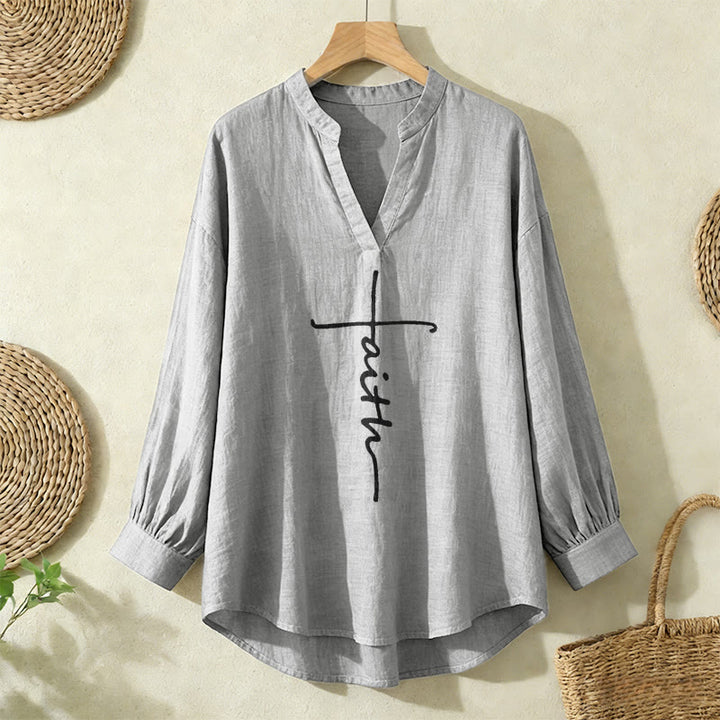 Christianartworkshop Eternal Light Cross Camicetta da donna – Abbraccia la fede e la grazia - Grigio - 2XL - image 9