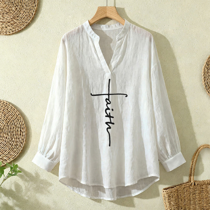 Christianartworkshop Eternal Light Cross Camicetta da donna – Abbraccia la fede e la grazia - Bianco - 2XL - image 6